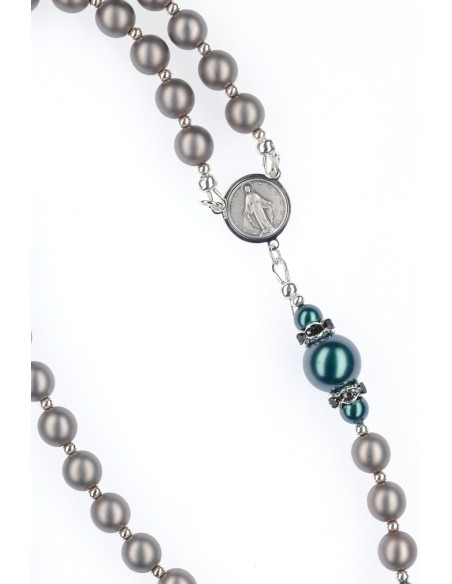 Ash Gray and Metal Green Crystal Rosary Ash Gray and Metal Green Crystal Rosary