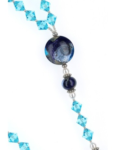 Deep Sky Blue Crystal Rosary