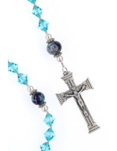 Deep Sky Blue Crystal Rosary