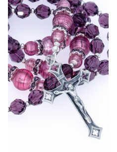 Indigo and sweet Pink Crystal Rosary