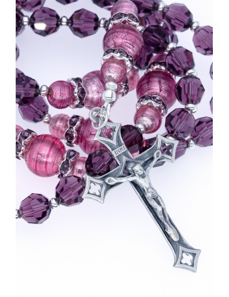 Indigo and sweet Pink Crystal Rosary Indigo and sweet Pink Crystal Rosary