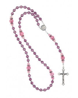 Indigo and sweet Pink Crystal Rosary