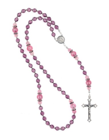 Indigo and sweet Pink Crystal Rosary