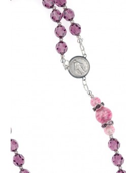 Indigo and sweet Pink Crystal Rosary