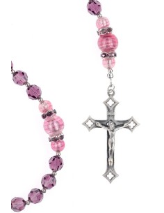 Indigo and sweet Pink Crystal Rosary