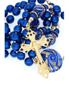 Majestic Blue and Gold Rosary Majestic Blue and Gold Rosary