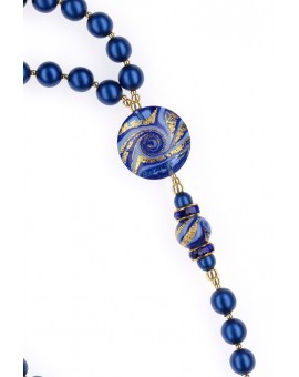 Majestic Blue and Gold Rosary