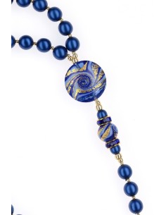 Majestic Blue and Gold Rosary