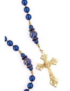 Majestic Blue and Gold Rosary