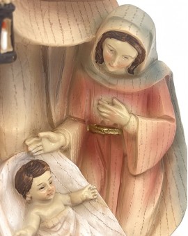 Nativity hand painted in soft pastel colors - big