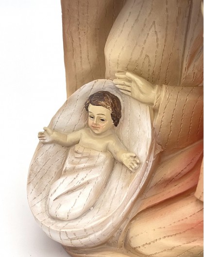 Nativity hand painted in soft pastel colors - big