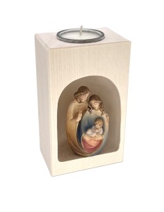 The Nativity - Wooden statue candle holder