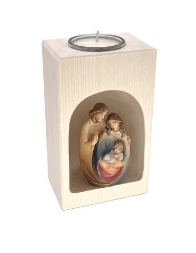 The Nativity - Wooden statue candle holder