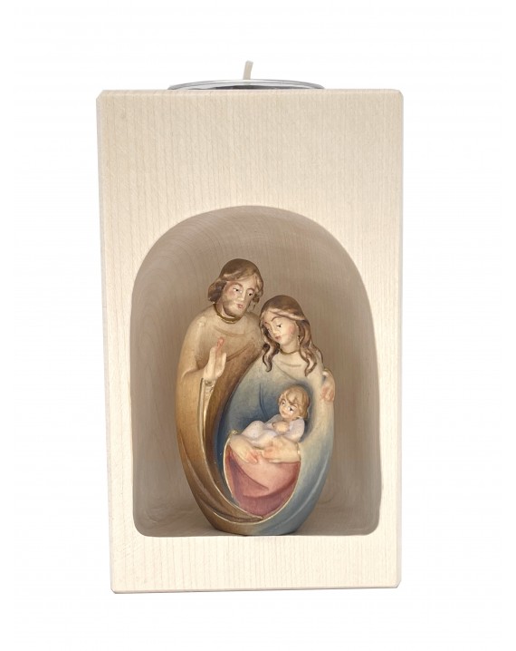 The Nativity - Wooden statue candle holder