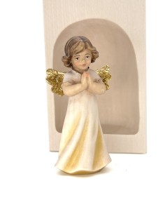 Praying Angel - Wooden statue candle holder