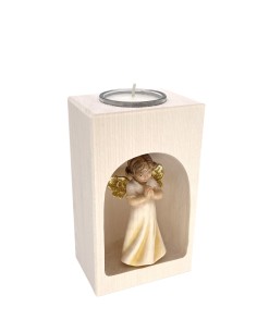 Praying Angel - Wooden statue candle holder