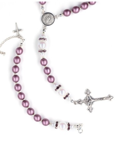 Rosary and Rosary Bracelet set - Purple