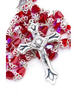 Red crystal drop Rosary