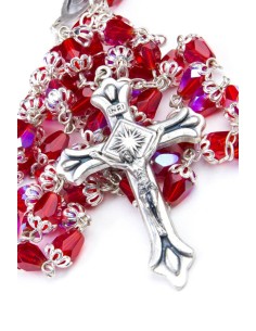 Red crystal drop Rosary