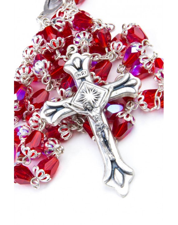 Red crystal drop Rosary