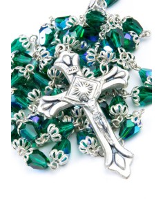 Green crystal drop Rosary