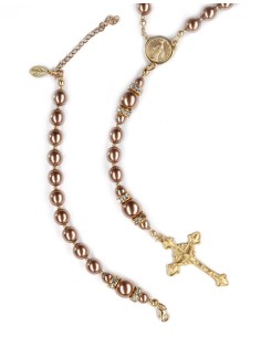 Rosary and Rosary Bracelet set - Gold