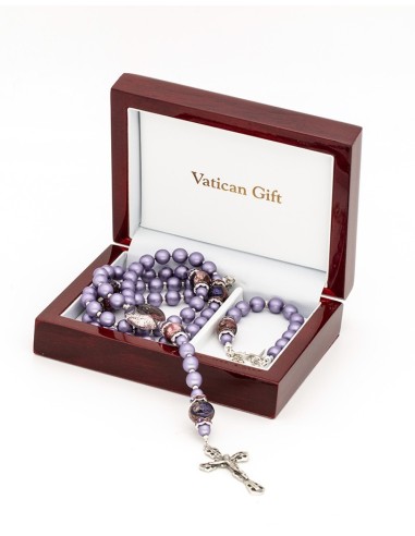 Rosary and Rosary Bracelet set - Purple