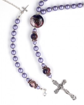 Rosary and Rosary Bracelet set - Purple