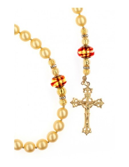 Fire Gold Rosary  | Vatican Gift Fire Gold Rosary  | Vatican Gift