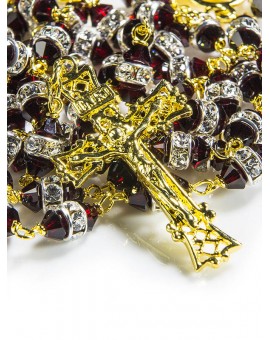 Granata Red Swarovski Crystal beads Rosary