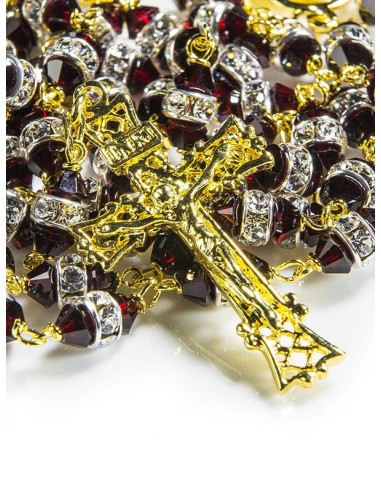 Granata Red Swarovski Crystal beads Rosary