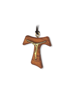 Tau olive wood pendant  | Vatican Gift 2