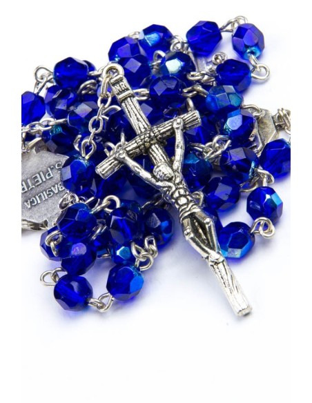 Four Basilicas Blue Rosary small Four Basilicas Blue Rosary small