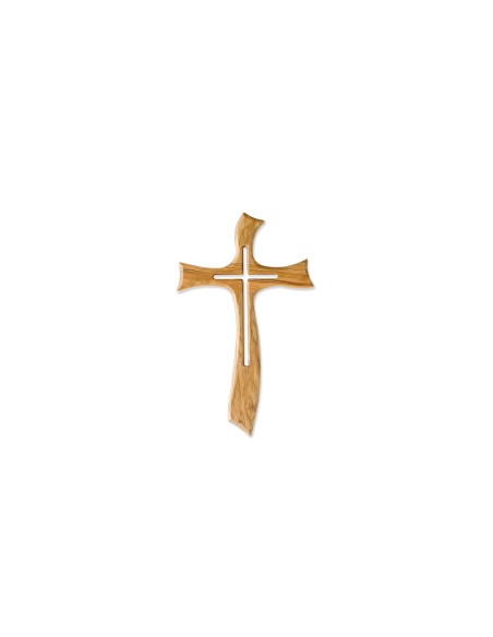Wavy Olive Wood Design Crucifix  | Vatican Gift
