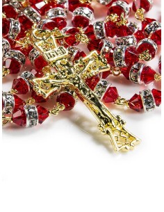 Red Swarovski Crystal beads Rosary