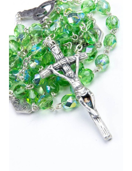 Four Basilicas Light Green Rosary small Four Basilicas Light Green Rosary small