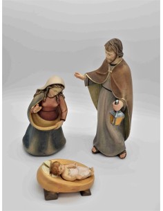 Hand carved wooden Nativity 4 pieces  | Vatican Gift