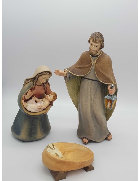 Hand carved wooden Nativity 4 pieces  | Vatican Gift