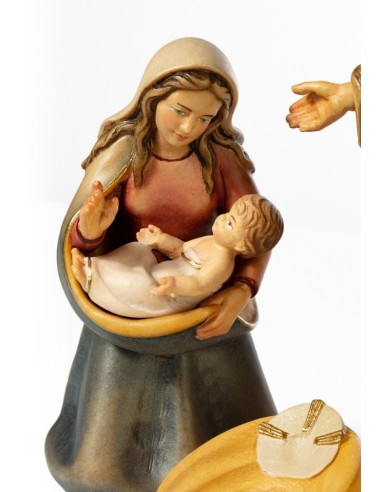 Hand carved wooden Nativity 4 pieces  | Vatican Gift
