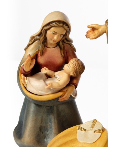 Hand carved wooden Nativity 4 pieces  | Vatican Gift