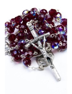 Four Basilicas Garnet Rosary small