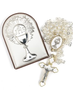 Holy Communion Gift set 02 - Wooden White  Box  | Vatican Gift 2