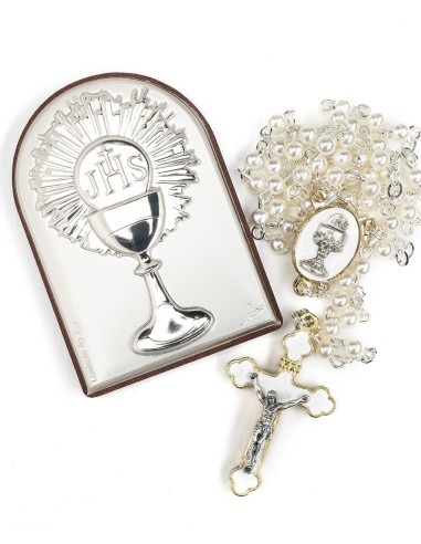 Holy Communion Gift set 02 - Wooden White  Box  | Vatican Gift