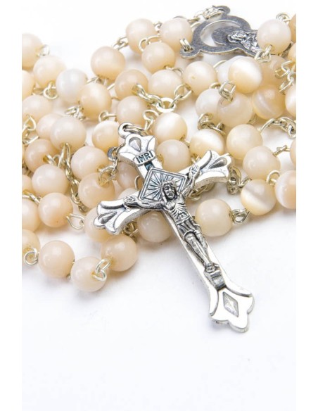 Pearl White Cat's Eye Rosary Pearl White Cat's Eye Rosary