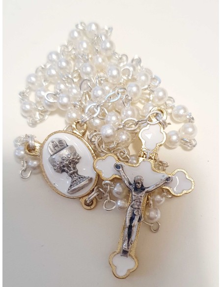 Holy Communion  Pearl white Rosary  | Vatican Gift Holy Communion  Pearl white Rosary  | Vatican Gift