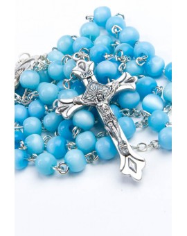 Sky Blue Cat's Eye Rosary