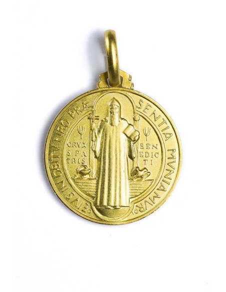 Gold Plated  St. Benedict Double Side Medal | Vatican Gift