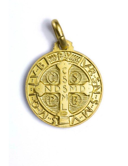Gold Plated St. Benedict Double Side Medal
