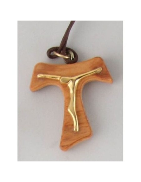 Tau olive wood pendant  | Vatican Gift