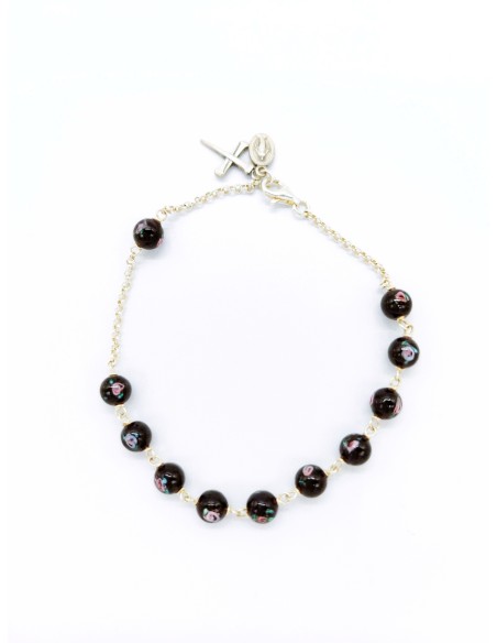 Pink Murano glass Beads Rosary bracelet  | Vatican Gift